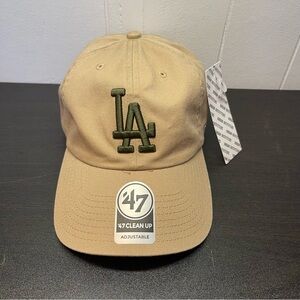 MLB Los Angeles LA Dodgers '47 Clean Up Hat Khaki Strap Back - NEW!